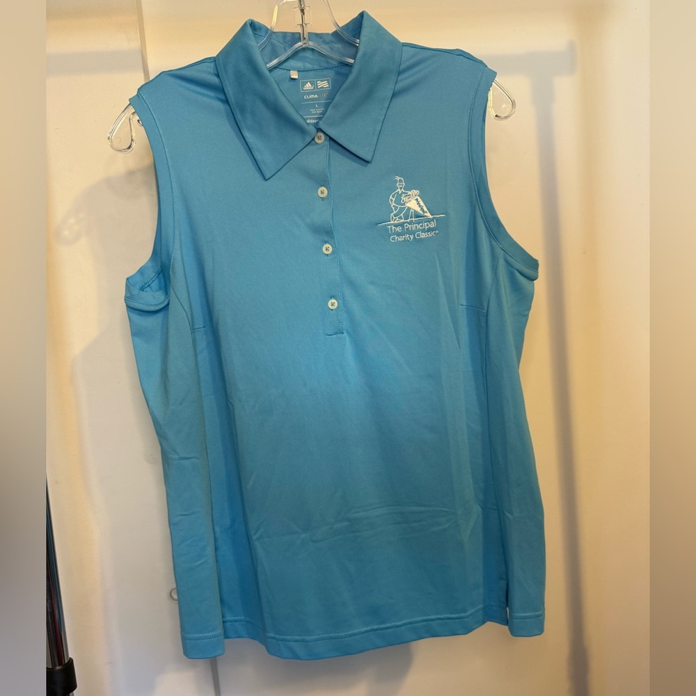 Adidas Women’s Sleeveless Golf Polo Blue Size Large Principal Charity Classic